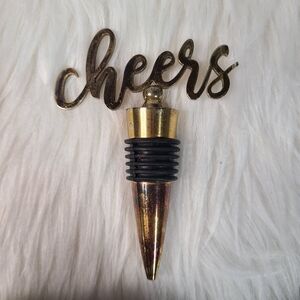 Gold Cheers Wine Bottle Stopper